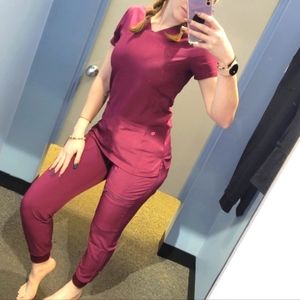 HeartSoul Jogger Style Scrubs | Plum | XS/S
